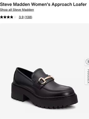 Steve Madden Black Platform Loafer with Gold-Tone Bit